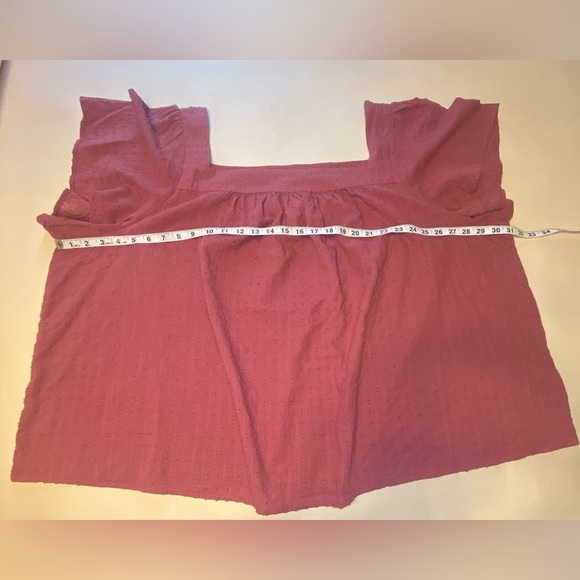 Torrid Clip Jacquard Square Neck Flutter Sleeve Top Size 5, 5X, 28 NWT - Picture 9 of 9